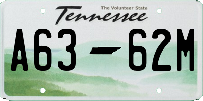 TN license plate A6362M