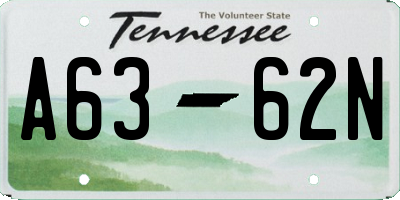 TN license plate A6362N