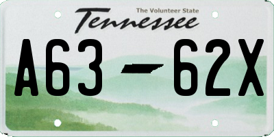 TN license plate A6362X