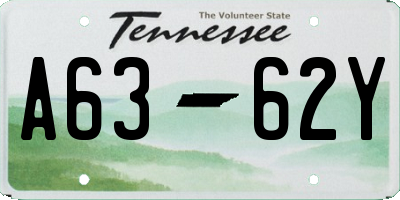 TN license plate A6362Y