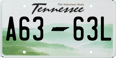 TN license plate A6363L