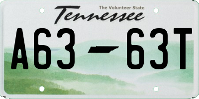 TN license plate A6363T