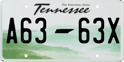 TN license plate A6363X