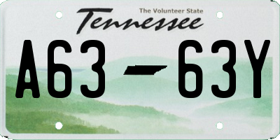 TN license plate A6363Y