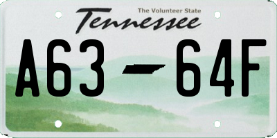 TN license plate A6364F