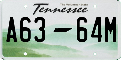 TN license plate A6364M