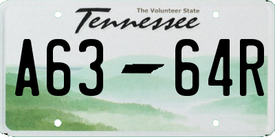 TN license plate A6364R