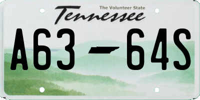 TN license plate A6364S