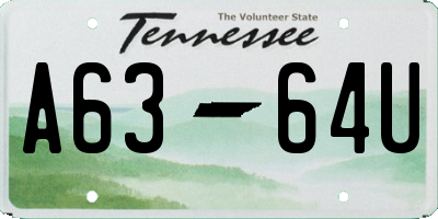 TN license plate A6364U