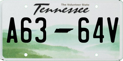 TN license plate A6364V