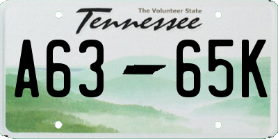 TN license plate A6365K