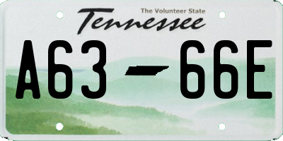TN license plate A6366E