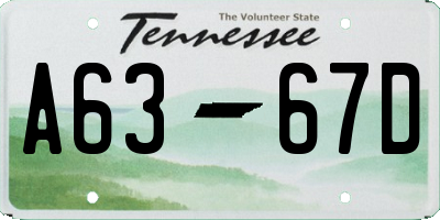TN license plate A6367D