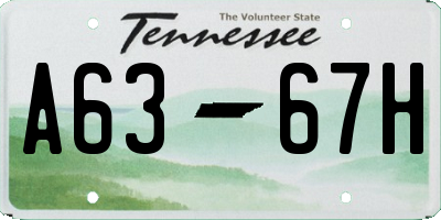 TN license plate A6367H