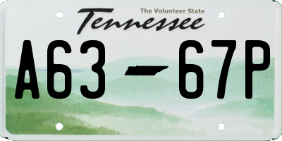 TN license plate A6367P