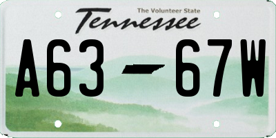 TN license plate A6367W