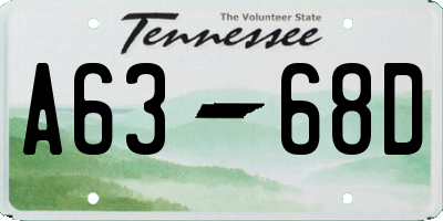 TN license plate A6368D