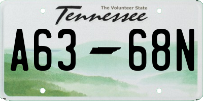 TN license plate A6368N