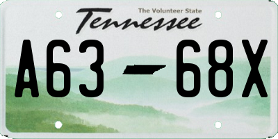 TN license plate A6368X
