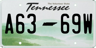 TN license plate A6369W