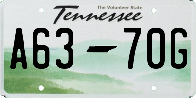 TN license plate A6370G