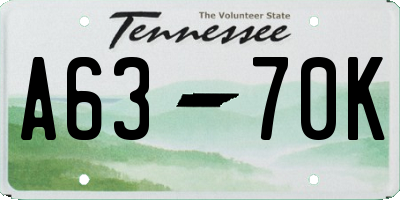 TN license plate A6370K