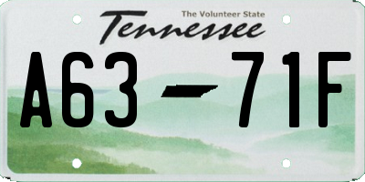 TN license plate A6371F