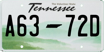 TN license plate A6372D