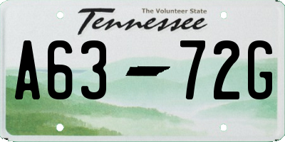TN license plate A6372G