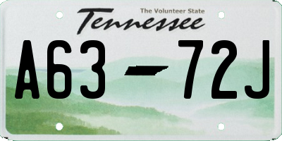 TN license plate A6372J