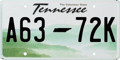 TN license plate A6372K