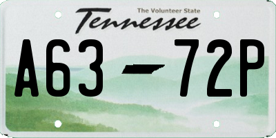 TN license plate A6372P