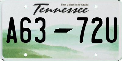 TN license plate A6372U