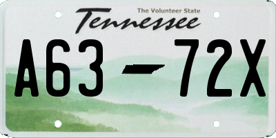 TN license plate A6372X