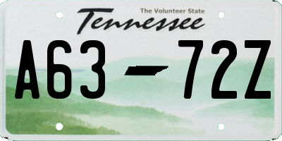 TN license plate A6372Z