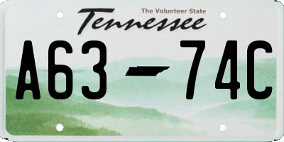 TN license plate A6374C