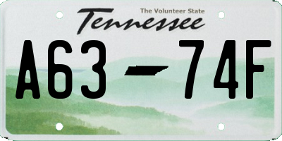 TN license plate A6374F