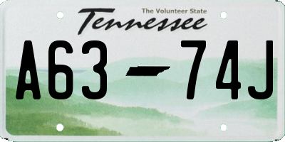 TN license plate A6374J