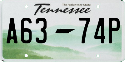 TN license plate A6374P