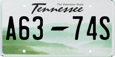 TN license plate A6374S