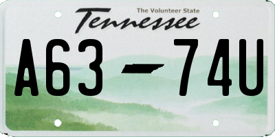 TN license plate A6374U