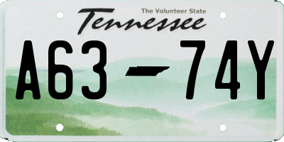 TN license plate A6374Y