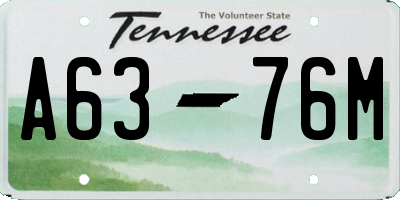 TN license plate A6376M