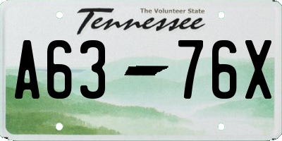TN license plate A6376X