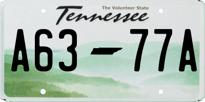 TN license plate A6377A