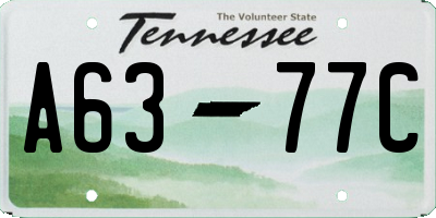 TN license plate A6377C