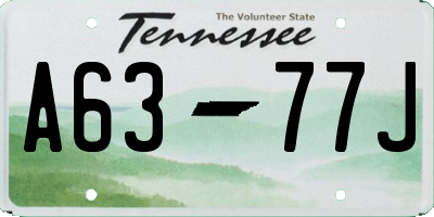 TN license plate A6377J