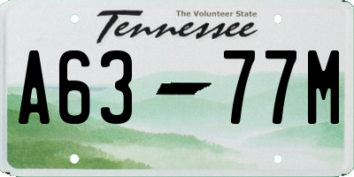 TN license plate A6377M