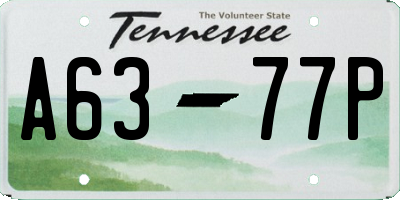 TN license plate A6377P