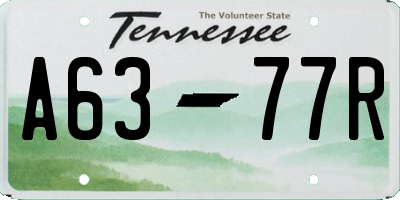 TN license plate A6377R